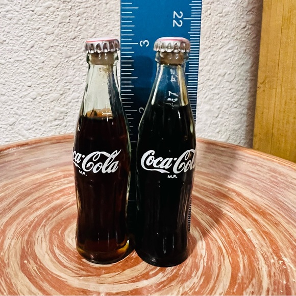 Vintage Mini Coca Cola Glass Bottle Set of 2 - Picture 4 of 4